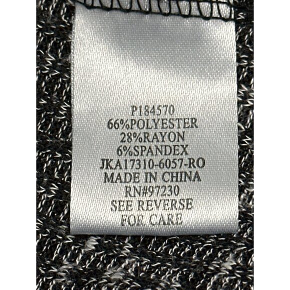 Almost Famous Black White Knit Strappy Front V Neck Thin Sweater Size Large - Picture 7 of 10